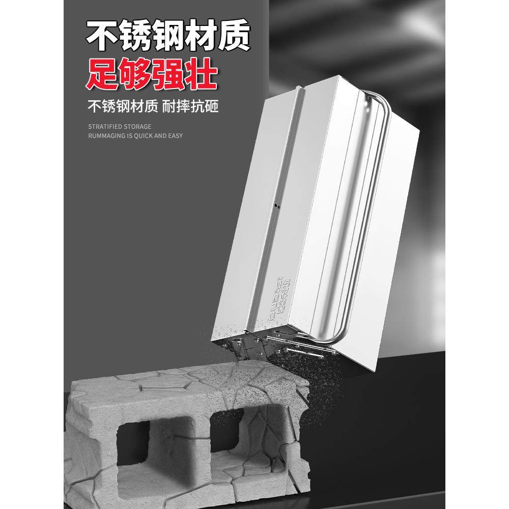 欧帝斯不锈折钢工具箱三层叠家用手加厚提五金工76649业级多收纳