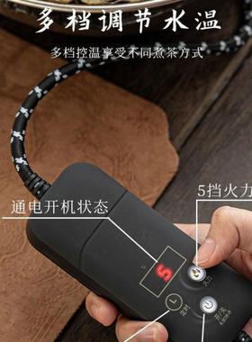 围炉茶室14018煮内家用网红插电煮全套炉电陶煮茶罐烤茶炉玻璃茶