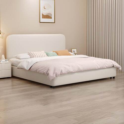 布艺床简约现代科技布床双人床JS-A93主大卧床1软.米轻奢包婚床卧