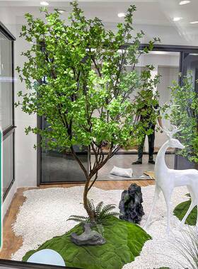 真吊景钟件树假25147绿植摆室仿内楼梯下观装饰马醉木橱窗大型落