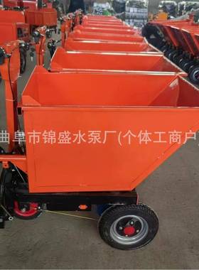 电动轮三手车建筑工地灰斗翻斗工76892程电动推灰斗车