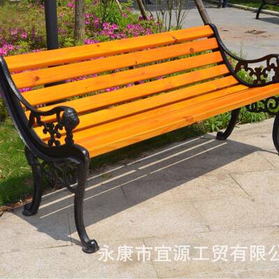 铸铁园椅木椅NGG户外公园椅实木防腐木公铸铝小休闲椅不锈钢区公