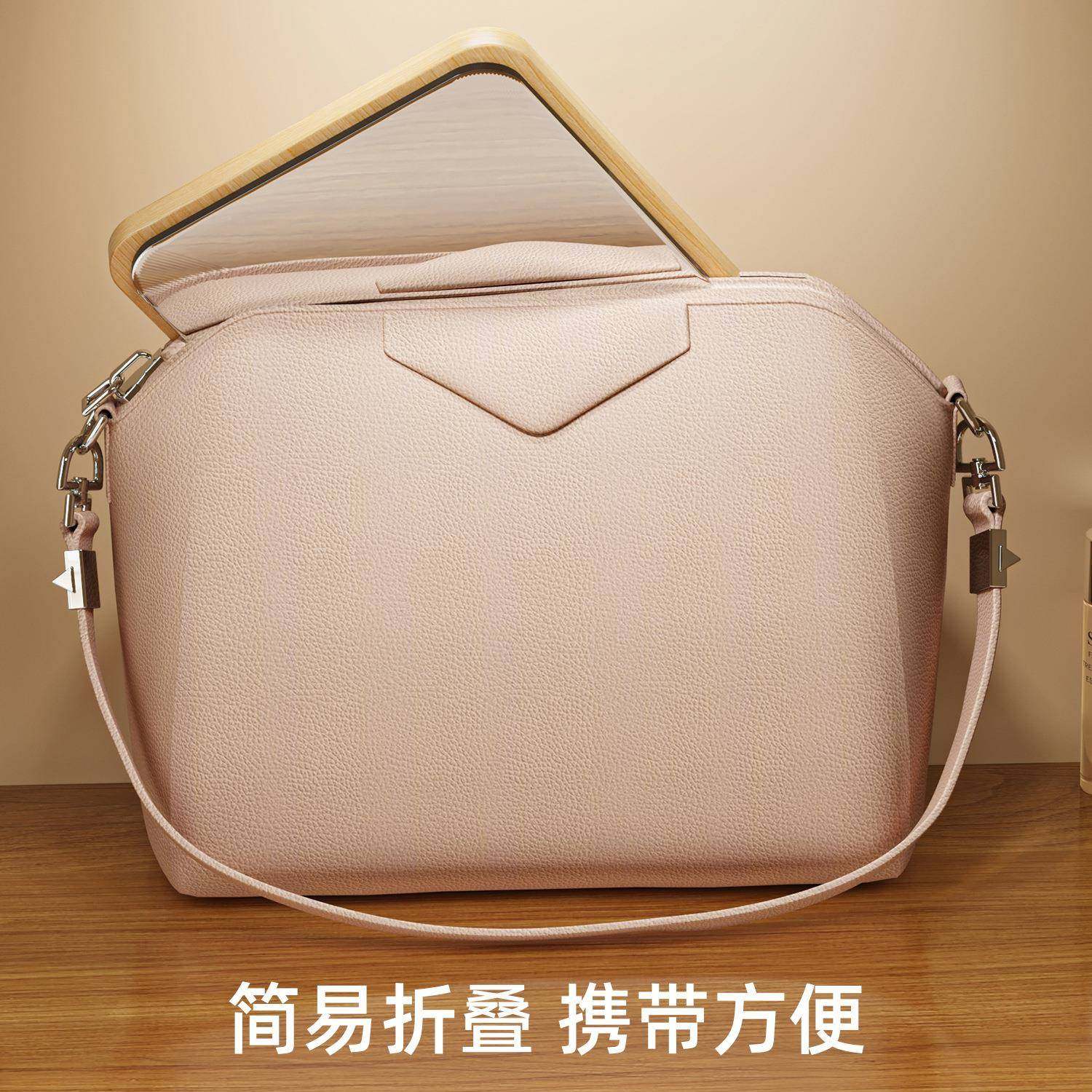 家用台桌面梳妆镜便携折式可叠卧式室女WNE立式学生宿化妆舍镜梳