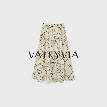 【Valkyvia/悠悠奢品】韩系小清新印花大摆口袋设计半身裙352538
