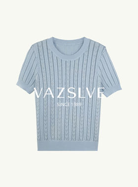 【VAZSLVE/全新奢品】捡漏莱赛尔镂空鱼骨烫钻爆闪针织上衣361312