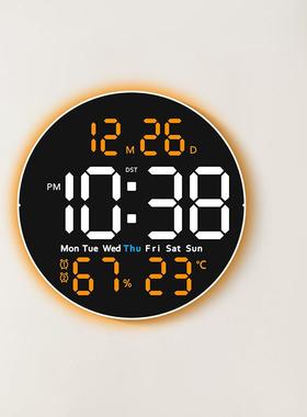 字电电子14658钟客厅带家夜灯数子钟多功能用时钟温度湿度静音钟