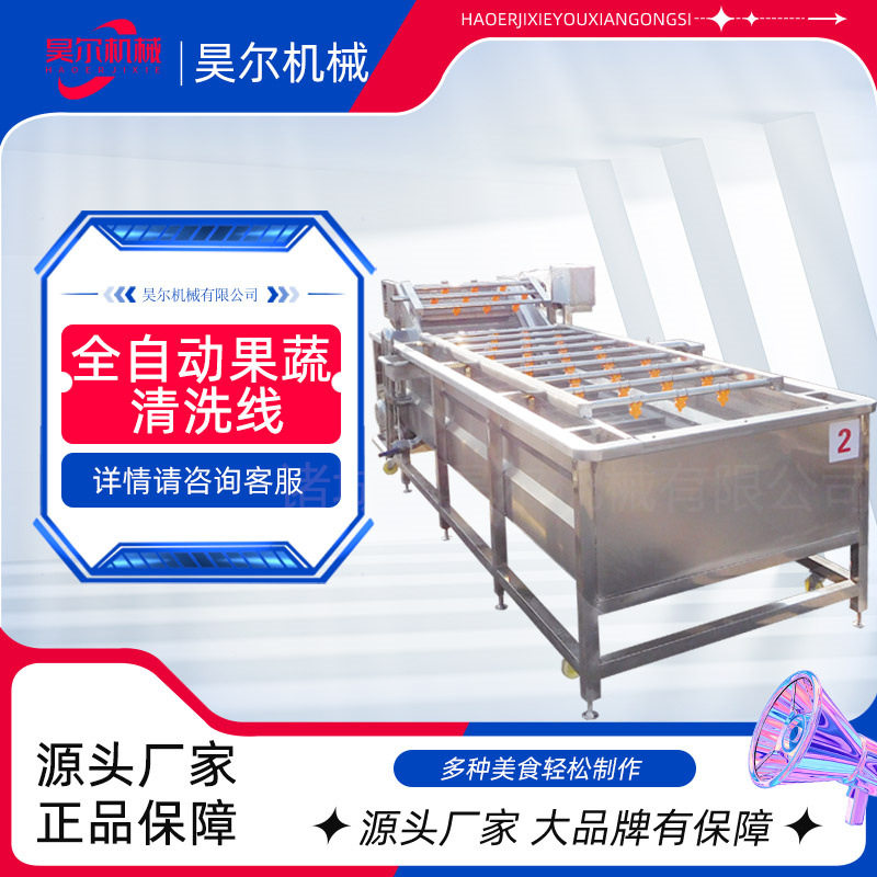 果蔬气泡清洗机 不锈钢洗菜机器 桃子蓝莓自动清洗流水线商用