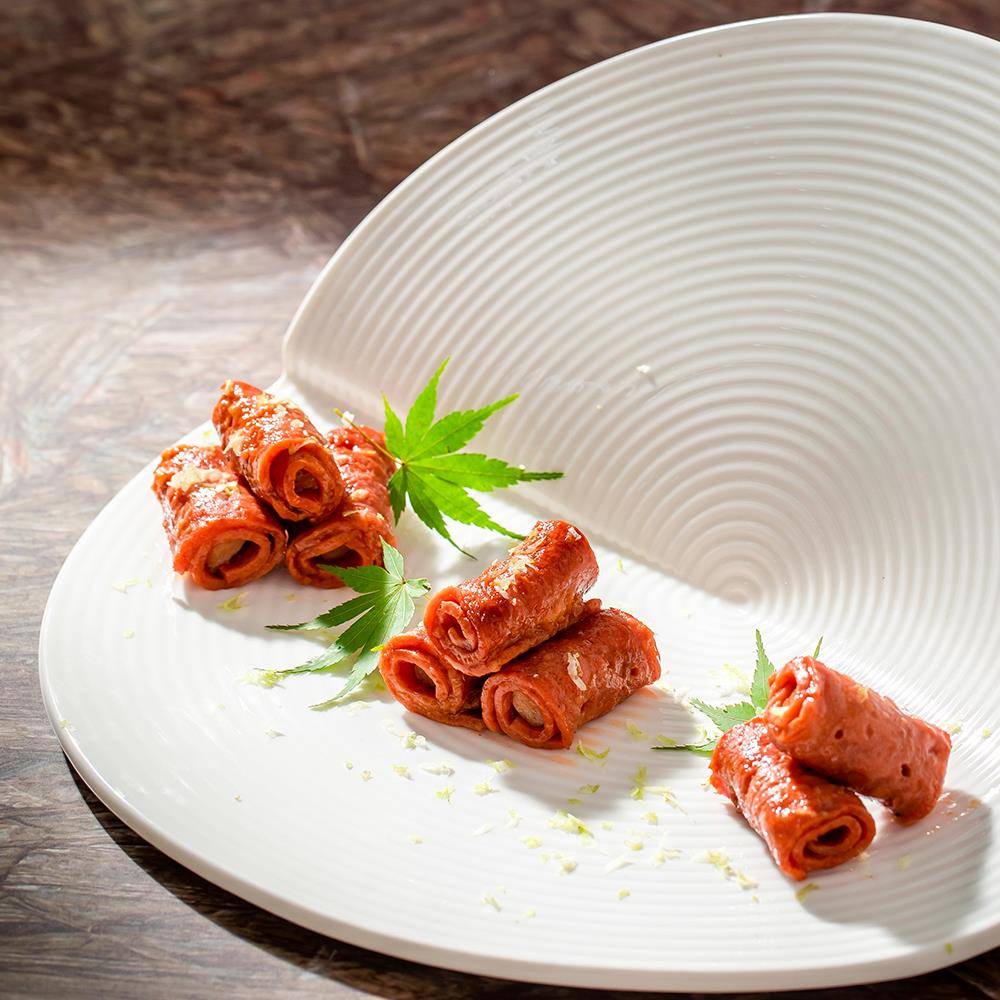 纯白陶融瓷菜盘子创意折圆形冷不规则菜盘酒843店餐厅意境合菜餐