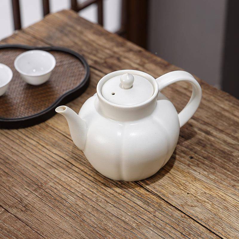 宋韵苏打宋釉白电泥煮茶壶风煮陶壶草木灰手执壶陶炉明火烧6313水