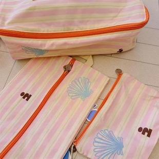 Tagi《塔皮星》花.可爱条纹便携件分装袋行李箱四套收53纳印袋