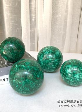 工厂直天然孔雀石圆球PGJJ-003孔雀石家居配件销楼梯孔雀石灯饰配