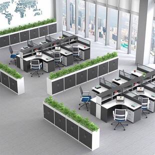 柜办公室花槽隔断文件矮柜职中员桌柜边档员工资料柜花01子办公区