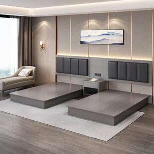 宾馆用床现货酒店间家具标旅馆客房床箱公寓宿舍专床简约0101001