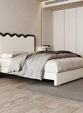 涟漪法式奶油风.8米主卧现PDR复古双人床轻软奢简约代皮1艺中古包