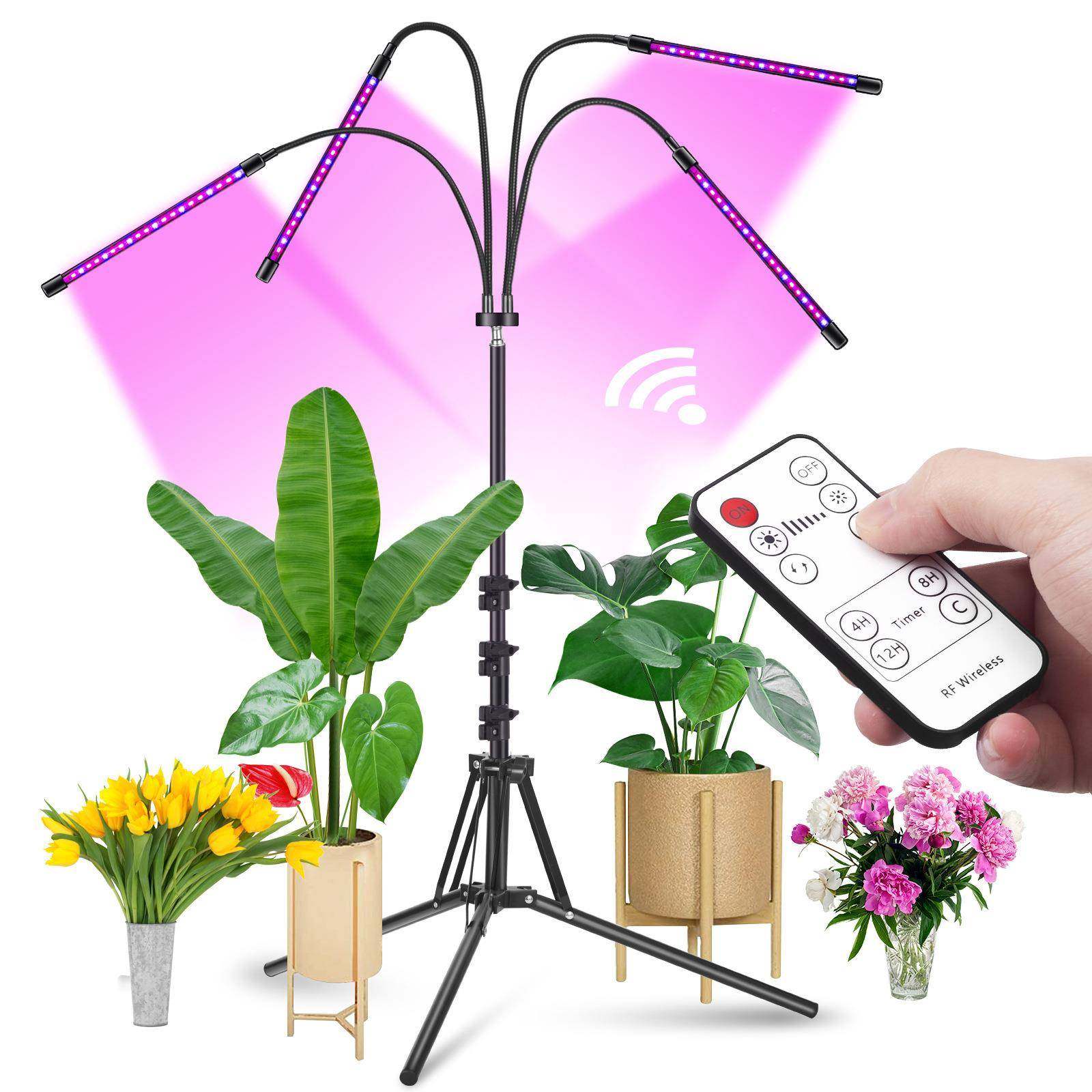 YBW新落地三脚架LED植物灯架全光谱红蓝光植物收灯缩支遥控植物款