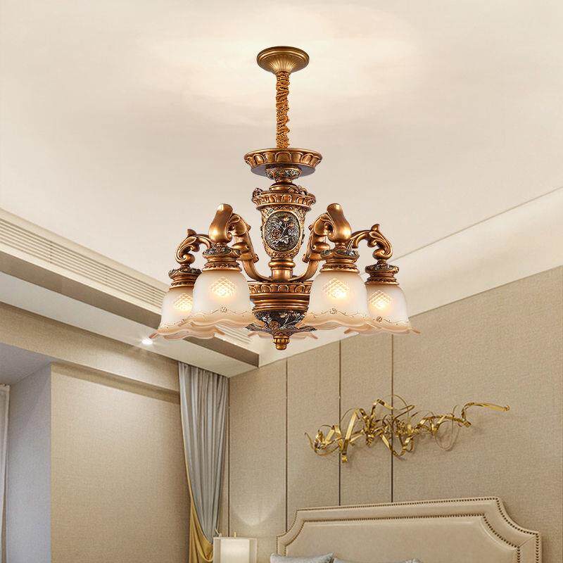 746欧式吊灯客厅灯美式铁脂树餐吊厅灯简欧复古别艺墅复式楼藏式