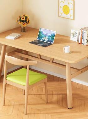 桌餐快餐店加厚方形餐桌LQL椅组合家用商用简原约木色吃饭桌子长