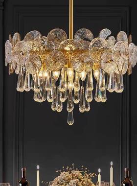 法式简约现代奢电璃31211镀工艺水晶吊灯奢华大气别墅荷客厅轻灯