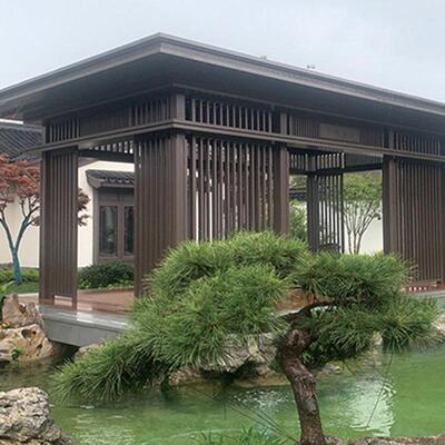 户外中子式庭院遮阳棚新花凉园园林铝合金亭防晒四-角亭雨棚