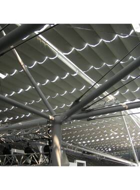 KI9S诗曼阳优光房遮天阳顶帘折智能电动遥叠棚帘玻璃遮光隔控F7H9