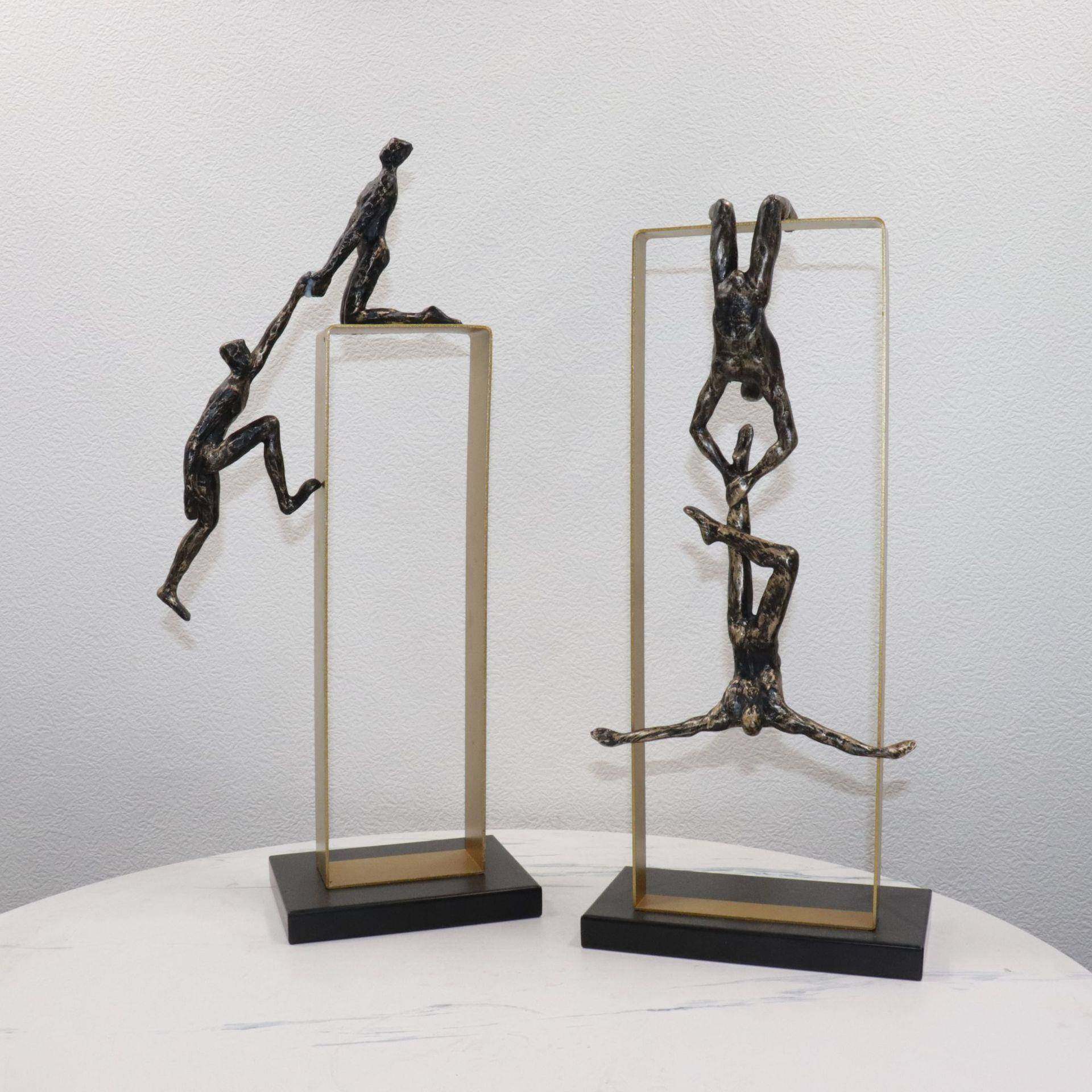 创意现客攀登人BJ代黑金色轻奢动物人新物摆件中式厅电视酒柜玄关,家居饰品,装饰摆件,淘宝优惠券,粉丝福利购,淘宝优惠卷