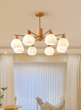 原木厅吊灯19983餐厅灯风日式奶油民宿饰复古灯风led商铺客灯卧室