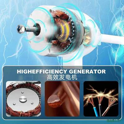 欧盟3000W机风车IGN3涡轮发电发电机能KW1充2V24V带Mppt电控制器