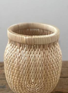 柳编大升大口笙老传式统手10076652工艺品斗量容器结满月剪头影视