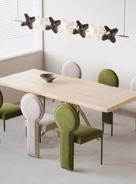 奶人油户风餐椅中古设计师休闲椅子轻奢红小OTF型网家用餐厅卧室