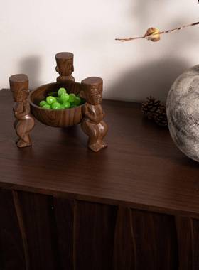 中F758J5TH古风样板间售楼处洽谈干桌非洲物人小盘茶几桌面果收果