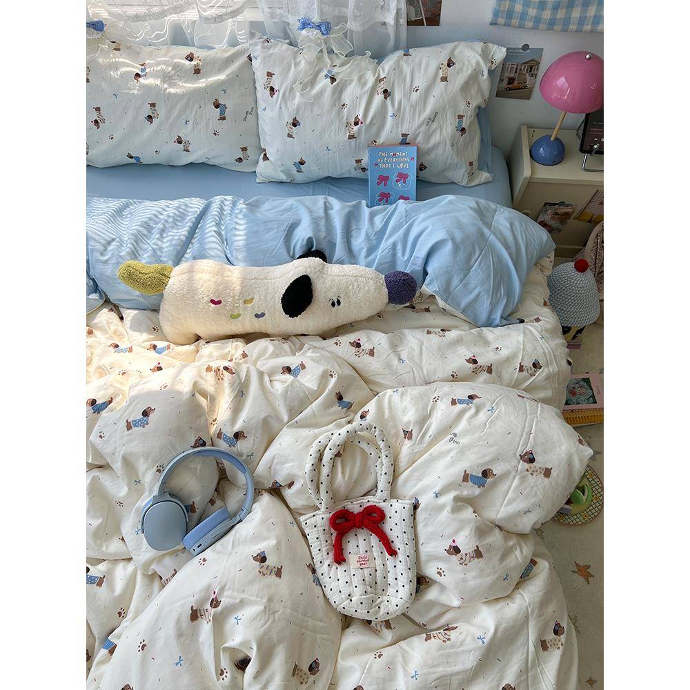 A类床上四件套棉全棉纯202舍5新款床11013/4/单被套被罩床品学件