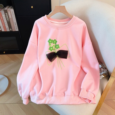 实拍2025长袖圆领卫衣女冬季加厚新款设计感小众打底衫减龄上衣