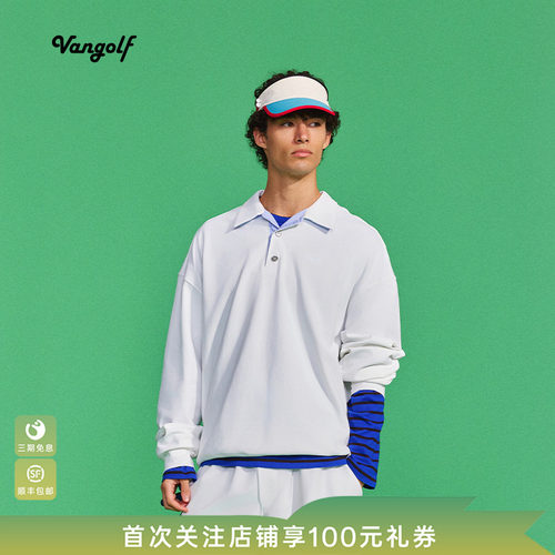 VANGOLF明星同款长袖POLO卫衣男