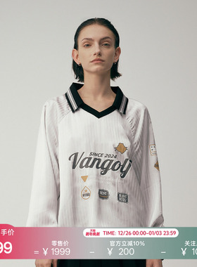 VANGOLF Acebis Satin Strife 高尔夫运动POLO衫女款长袖休闲V领