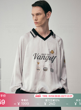 VANGOLF Acebis Satin Strife 高尔夫POLO衫男款长袖V领运动休闲