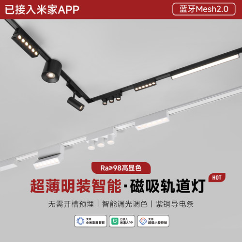 维立光超薄明装免吊顶智能轨道灯