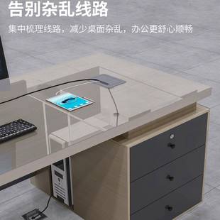 老板公桌简约现代单人电脑RH-070主管桌经理财务桌双人对面办桌椅