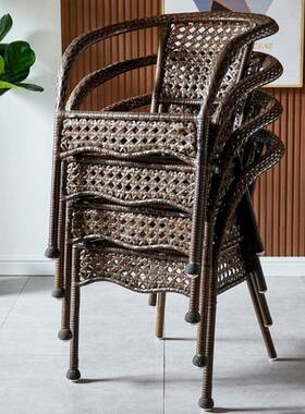 厂家直手销仿水藤椅子加粗高档单WIH人纯工织藤椅藤桌家用编防椅