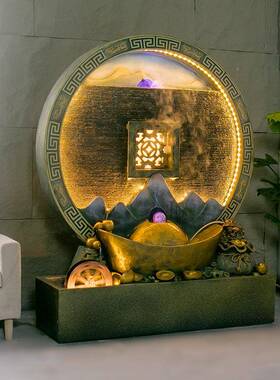 大型中式IEK水幕流水墙屏墙室内客厅大型开业喷泉观造景摆件景风