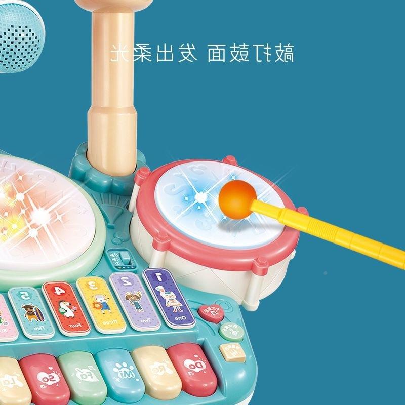 儿童鼓钢琴架子二AYY合一玩具学者8启蒙爵士鼓初乐器宝打鼓3岁宝