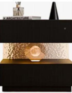 E简SMFB23新款奶油风床头现代约储LLU物柜卧室家用悬柜浮实木柜子