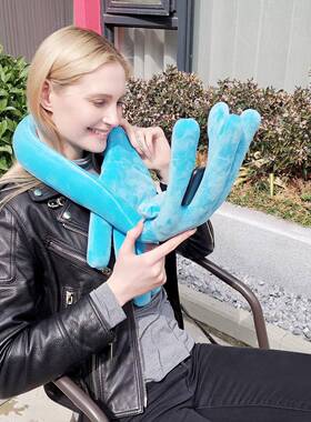 现货03256创行意手掌旅枕办公室午睡颈枕座椅头枕抱枕u型枕乘车护