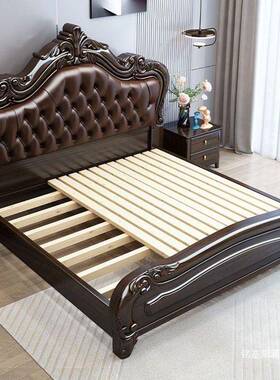 软靠卧古紫金檀木主室实木床18双人床米XNK复轻奢美式床头环保婚