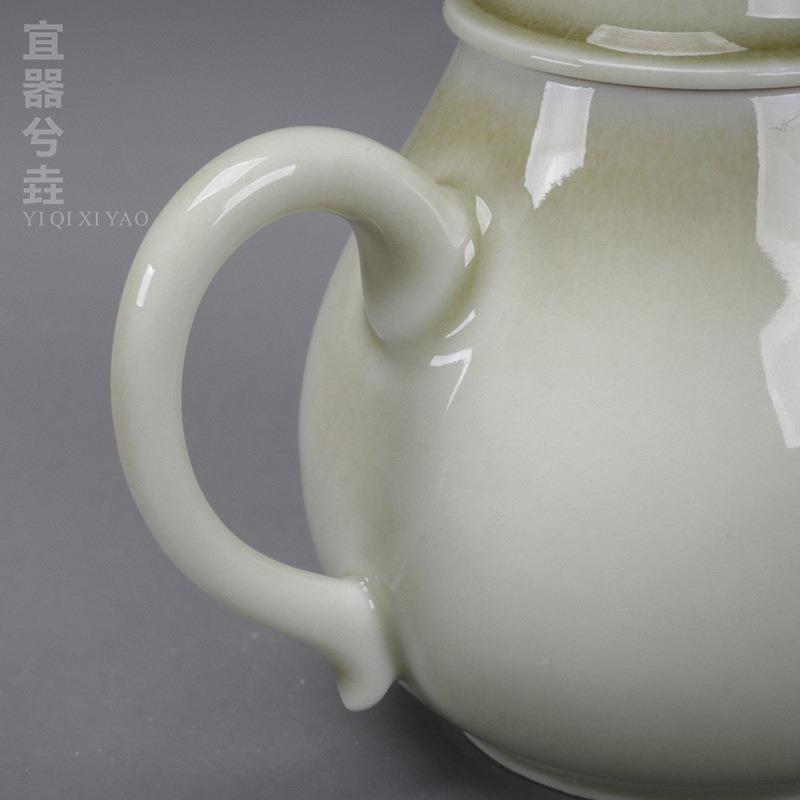 木灰SLV釉手工陶手执小茶壶草功夫泡茶壶粗轻薄日式茶具球孔