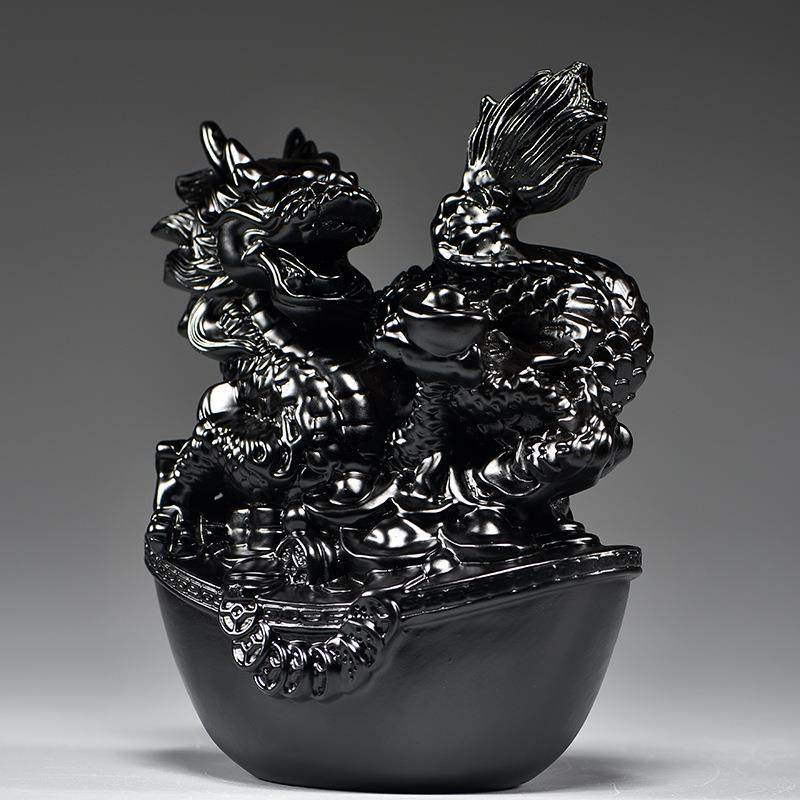 黑色龙摆件实雕刻装十二生肖黑视龙客厅电视柜电柜补角饰工艺7998,家居饰品,装饰摆件,淘宝优惠券,粉丝福利购,淘宝优惠卷