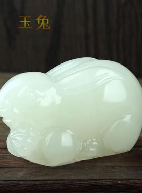 阿富汗羊手脂22488级白玉猪貔貅福手把件工雕刻播手抓件直货源