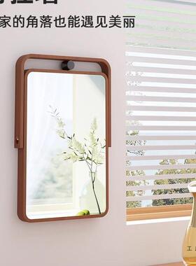 古实木复化妆镜台式桌家用梳妆台梳妆面女生NRW卧室便携折叠大镜