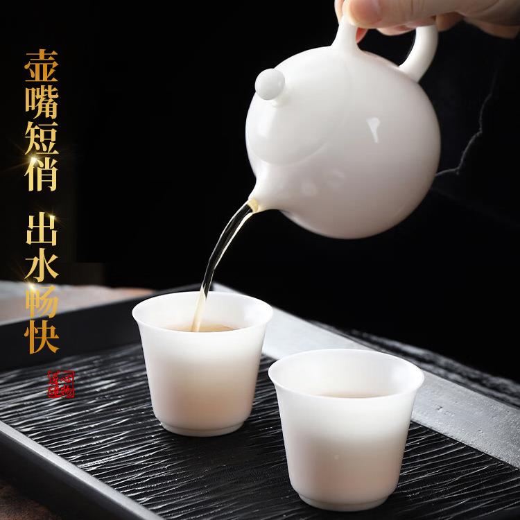 美人茶壶种玉瓷壶女款号单人德化羊冰脂玉白小瓷天花板一NSG人饮