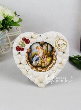 贝壳贴钻红果实心形相框欧式花20056清像新实别墅家居装饰框用相