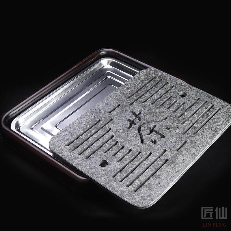 实木茶盘储水式茶黑檀鸡翅木乌金MMY石茶托茶具旅行小小盛水茶台
